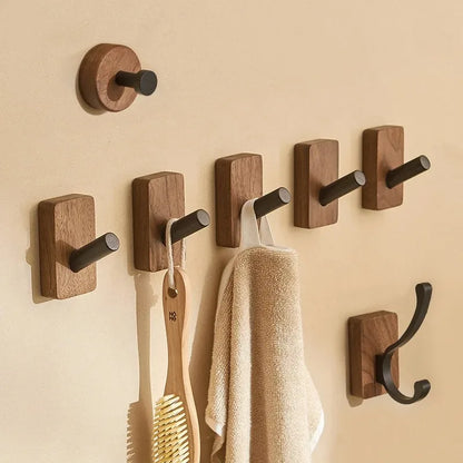 Simply Stow – Minimalist Walnut Wood Hook for Bathroom & Bedroom