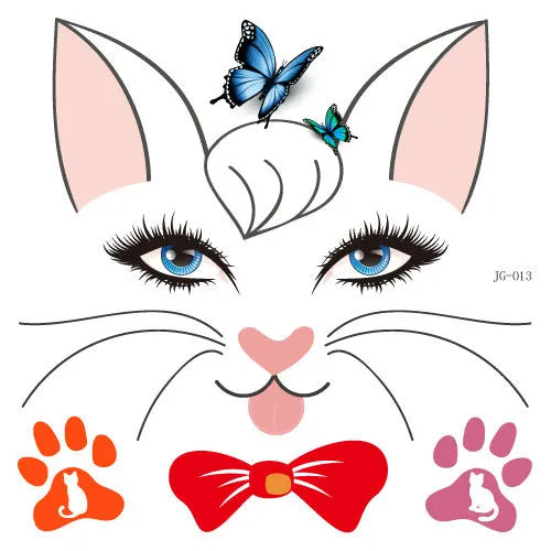 GlowCritters™ – Kids’ Temporary Face Tattoos (Butterfly, Unicorn, Animal)