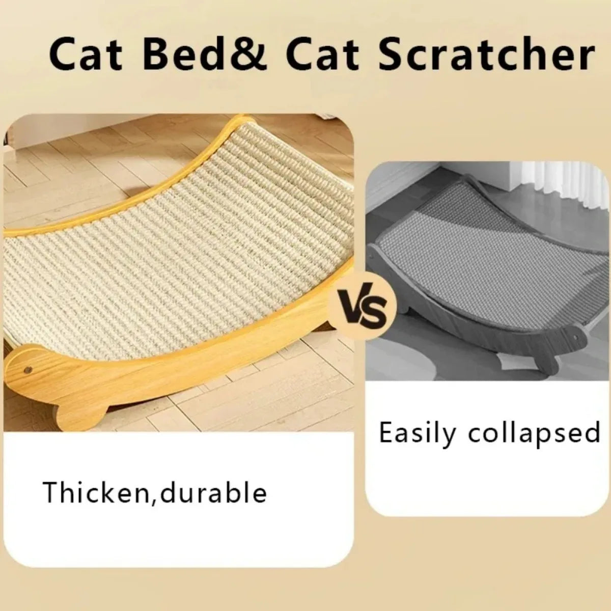 SisalWood Lounge – Multifunctional Cat Sleep & Scratch Pad