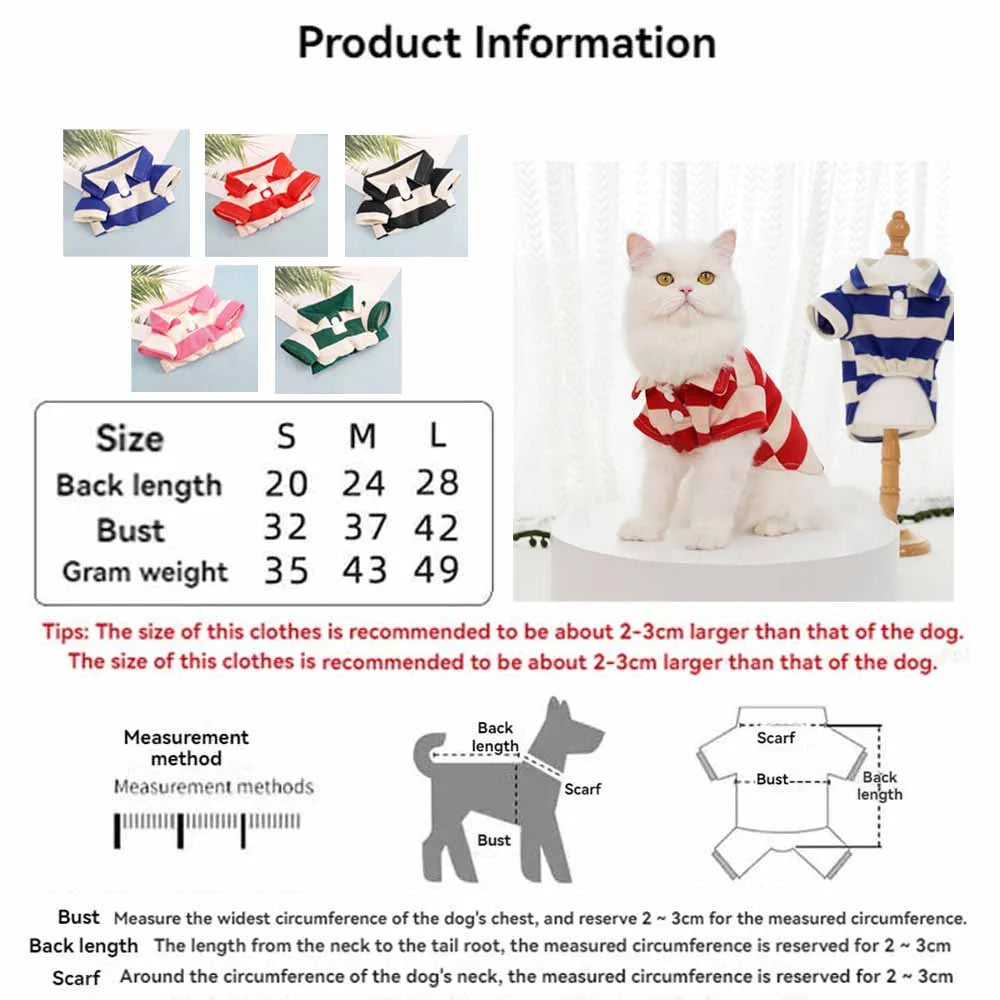 BreezyTail Striped Polo – Lightweight Summer Shirt for Pets