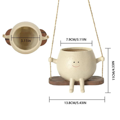 Garden Giggles – Creative Swinging Head Pot for Plants & Decor