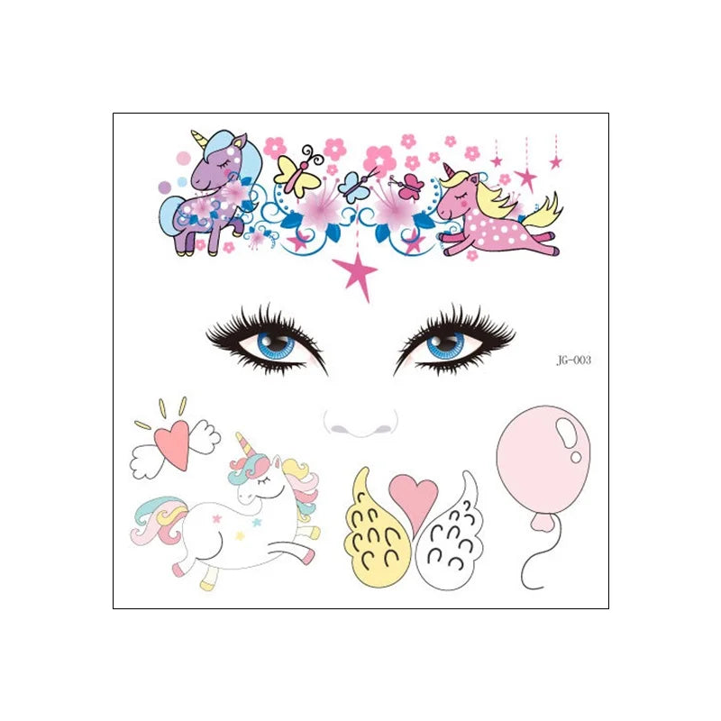 GlowCritters™ – Kids’ Temporary Face Tattoos (Butterfly, Unicorn, Animal)