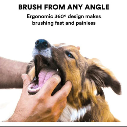 Cepillo de dientes de silicona de 360° para perros y gatos