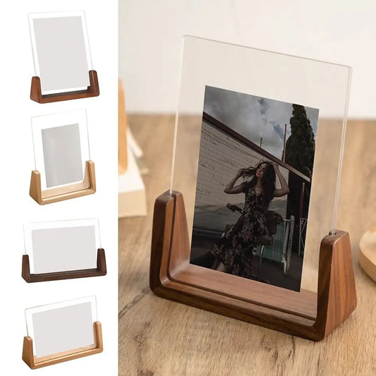 Modern Keepsake – U-Shape Wood & Acrylic Frame for Desk