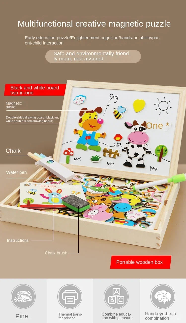 MiniMinds™ – Montessori Drawing & Puzzle Set (Ages 3–5)