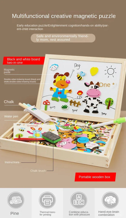 MiniMinds™ – Montessori Drawing & Puzzle Set (Ages 3–5)
