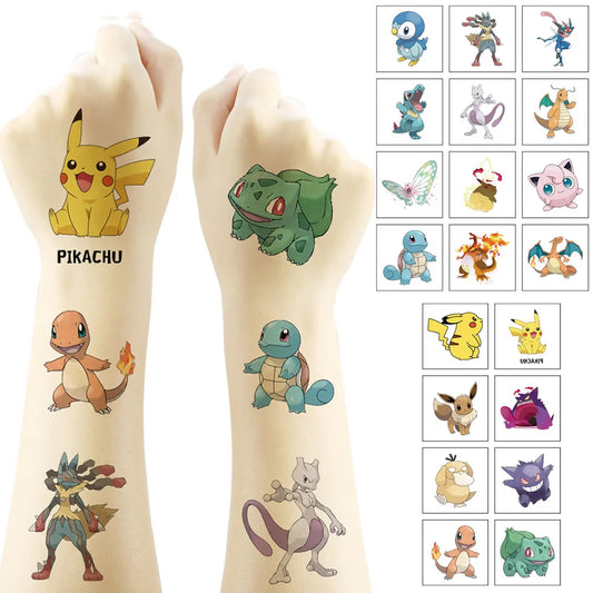 PokeTatts™ – 20pcs Cute Waterproof Temporary Tattoos for Kids
